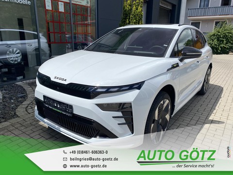 Skoda Enyaq Maxx WÀrmepumpe Blind-Spot elektr Heckkl LichtAssist Induktiv Laden Frontscheibenheiz Massage-Sitz Ladeboden vo hi hi vo VZE Digi