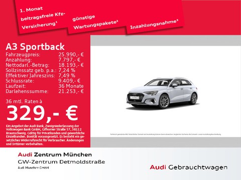 Audi A3 Sportback 40 TFSI e S line Assistenz
