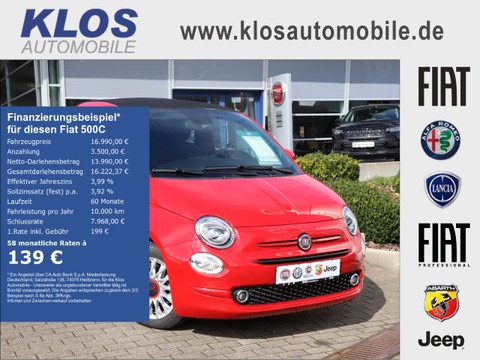 Fiat 500C 1.0 GSE HYBRID RED 70PS BEATS