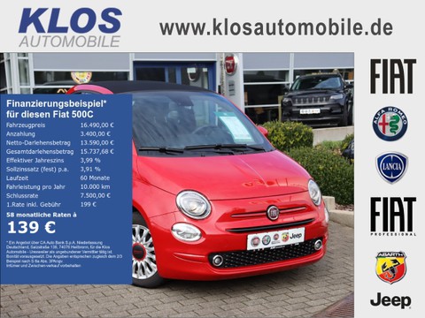 Fiat 500C 1.0 GSE HYBRID RED 70PS BEATS