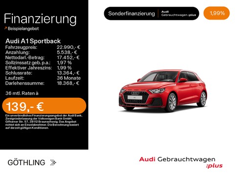 Audi A1 Sportback 25 TFSI Advanced Smartphone Interface